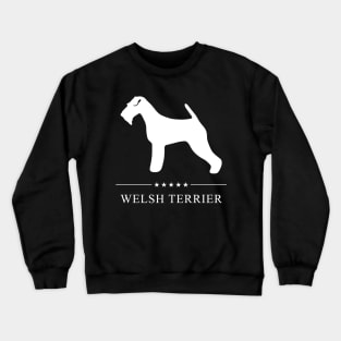 Welsh Terrier Dog White Silhouette Crewneck Sweatshirt